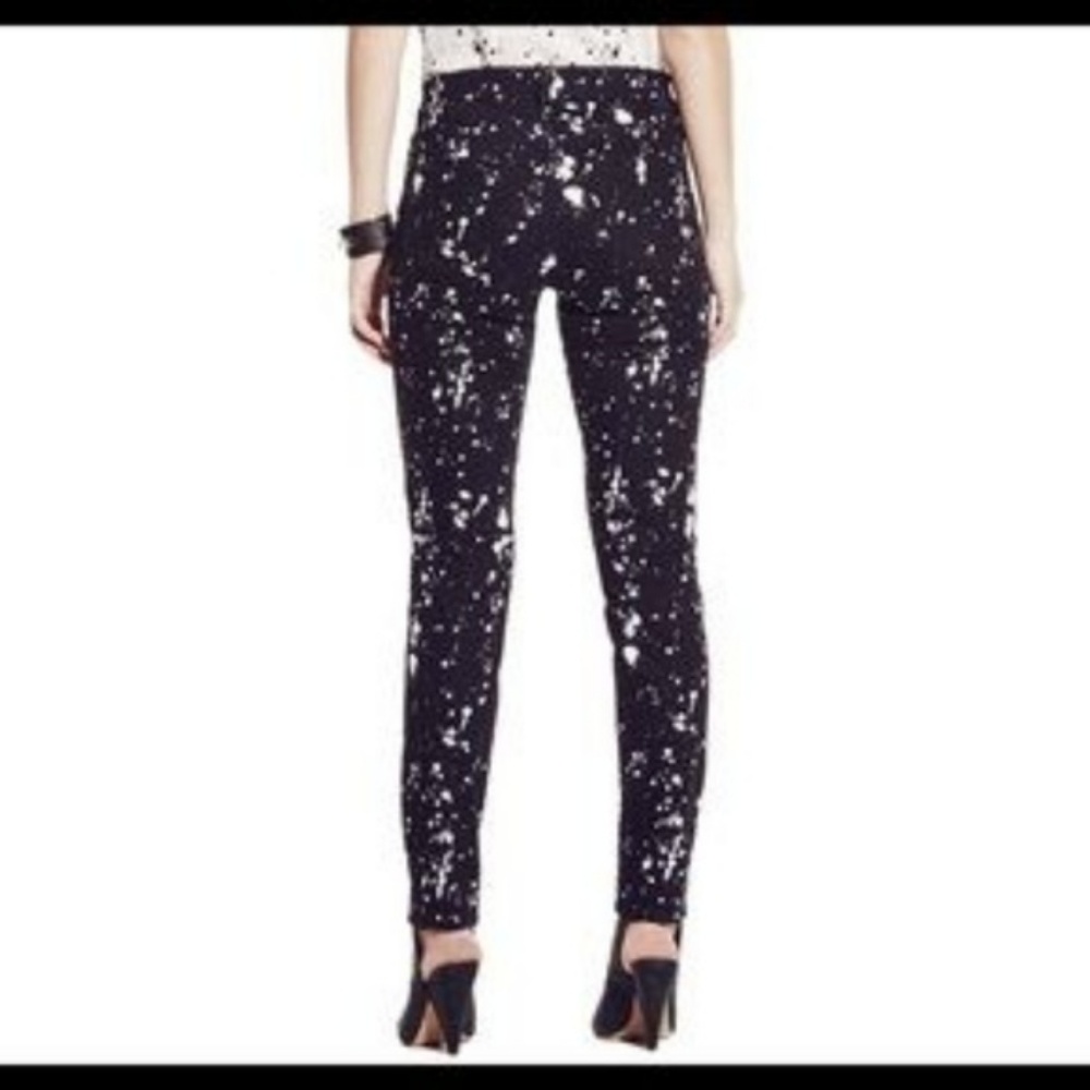 Vince Camuto Black &White Splatter Skinny Jeans 26 - Picture 3 of 8